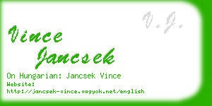 vince jancsek business card